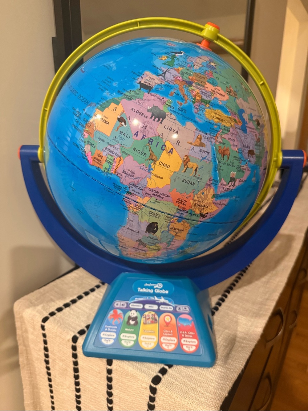 Interactive Kids Talking Globe - Blue & Yellow Educational Toy